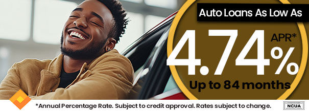 4.74 Auto Loan Banner Ad